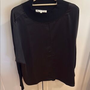 Melissa Nepton Black silk top with sweater sleeves. Size XL. Make an offer.